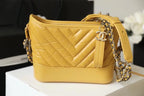 CHL -  Chevron Gabrielle Hobo Bag 20LO Aged Calfskin Leather Spring/SuMM - er Act 1 Collection, Yellow