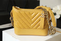 CHL -  Chevron Gabrielle Hobo Bag 20LO Aged Calfskin Leather Spring/SuMM - er Act 1 Collection, Yellow