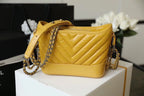 CHL -  Chevron Gabrielle Hobo Bag 20LO Aged Calfskin Leather Spring/SuMM - er Act 1 Collection, Yellow