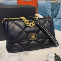 CHL -  19 Flap Bag 30LO Goatskin Leather Spring/SuMM - er Act 1 Collection, Black