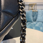 CHL -  19 Flap Bag 30LO Goatskin Leather Spring/SuMM - er Act 1 Collection, Black