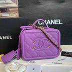 CHL -  Filigree Vanity Case Bag 18LO Gold Toned Hardware Caviar Leather Spring/SuMM - er Act 1 Collection, Purple