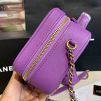 CHL -  Filigree Vanity Case Bag 18LO Gold Toned Hardware Caviar Leather Spring/SuMM - er Act 1 Collection, Purple