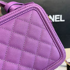 CHL -  Filigree Vanity Case Bag 18LO Gold Toned Hardware Caviar Leather Spring/SuMM - er Act 1 Collection, Purple