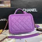 CHL -  Filigree Vanity Case Bag 18LO Gold Toned Hardware Caviar Leather Spring/SuMM - er Act 1 Collection, Purple