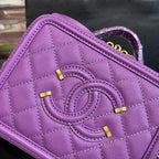 CHL -  Filigree Vanity Case Bag 18LO Gold Toned Hardware Caviar Leather Spring/SuMM - er Act 1 Collection, Purple
