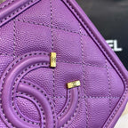CHL -  Filigree Vanity Case Bag 18LO Gold Toned Hardware Caviar Leather Spring/SuMM - er Act 1 Collection, Purple