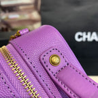 CHL -  Filigree Vanity Case Bag 18LO Gold Toned Hardware Caviar Leather Spring/SuMM - er Act 1 Collection, Purple
