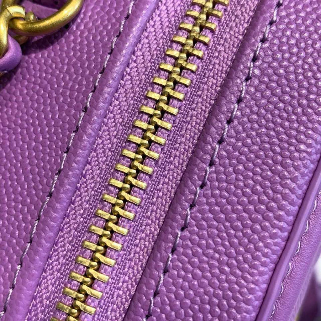CHL -  Filigree Vanity Case Bag 18LO Gold Toned Hardware Caviar Leather Spring/SuMM - er Act 1 Collection, Purple