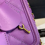 CHL -  Filigree Vanity Case Bag 18LO Gold Toned Hardware Caviar Leather Spring/SuMM - er Act 1 Collection, Purple
