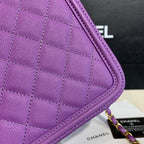 CHL -  Filigree Vanity Case Bag 20LO Gold Toned Hardware Caviar Leather Spring/SuMM - er Act 1 Collection, Purple