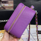 CHL -  Filigree Vanity Case Bag 20LO Gold Toned Hardware Caviar Leather Spring/SuMM - er Act 1 Collection, Purple