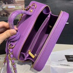 CHL -  Filigree Vanity Case Bag 20LO Gold Toned Hardware Caviar Leather Spring/SuMM - er Act 1 Collection, Purple