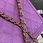 CHL -  Filigree Vanity Case Bag 20LO Gold Toned Hardware Caviar Leather Spring/SuMM - er Act 1 Collection, Purple