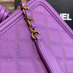 CHL -  Filigree Vanity Case Bag 20LO Gold Toned Hardware Caviar Leather Spring/SuMM - er Act 1 Collection, Purple