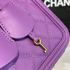 CHL -  Filigree Vanity Case Bag 20LO Gold Toned Hardware Caviar Leather Spring/SuMM - er Act 1 Collection, Purple