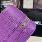 CHL -  Filigree Vanity Case Bag 20LO Gold Toned Hardware Caviar Leather Spring/SuMM - er Act 1 Collection, Purple