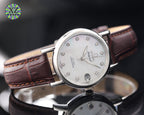 DE VILLE LADYMATIC 31MM MOP DIAL LEATHER STRAP