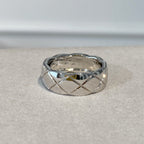 CRUSH RING 6.8MM SILVER DIAMONDS QUILTED