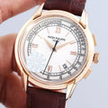 PATEK CHRONOGRAPH ROSE GOLD CASE 5975 WHITE DIAL