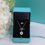 DOUBLE HEART BLUE NECKLACE
