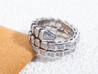 SERPENTI RING SILVER DIAMOND DOUBLE ROW