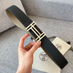 DOUBLE H 38MM BLACK GREY LEATHER