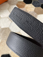 H CONTANCE BELT 38MM GOLD BUCKLE BLACK LEATHER