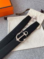 H CARGO BELT 32MM BLACK LEATHER