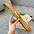 H MARIN REVERSIBLE BELT 32MM GOLD BUCKLE TIN GREY GOLD LEATHER