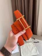 H FACE RIVERSIBLE  SKIN TWO SIDES ORANGE BROWN 3.8CM