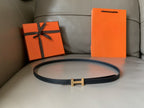 FOCUS BELT GOLD BUCKLE BLACK REVERSIBLE LEATHER 1.3CM