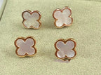 PURE CLOVER MOP PINK GOLD EARRINGS