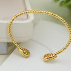 SERPENT BOHEME MOP DIAMOND GOLD OPEN BRACELET