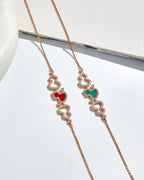 WULU DIAMOND 3 MOTIF PINK GOLD BRACELET