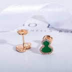WULU DIAMOND PINK GOLD STUD EARRINGS