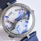 LADY ARPELS LOVER BRIDGE WHITE DIAL BLUE STRAP