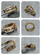 MOVE LINK DIAMOND PAVED RING