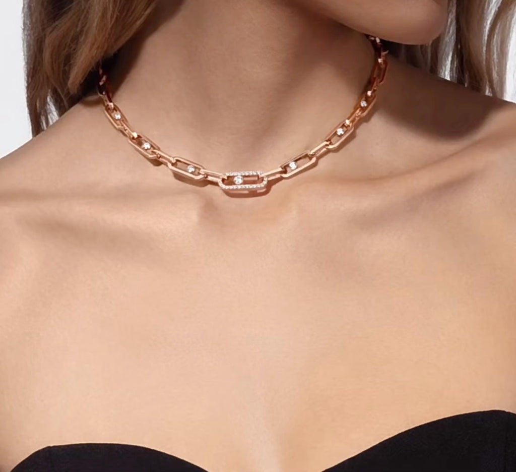 MOVE LINK DIAMOND NECKLACE