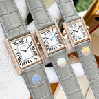 TANK MUST SILVER CASE DIAMOND BEZEL LEATHER