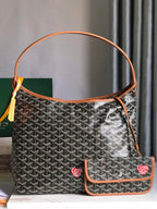 HOBO BOHEME 42CM BLACK AND TAN CANVAS