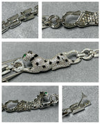 PANTHERE DE CARTI SILVER DIAMOND ONYX BRACELET