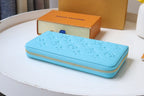 ZIPPY WALLET 19 CLOUD BLUE EMBOSSED LAMBSKIN