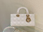 MEDIUM LADY D-JOY 26 WHITE LAMBSKIN