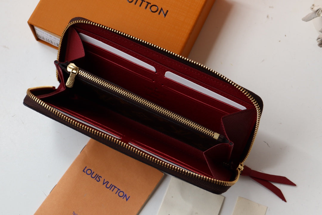 LV Clemence Wallet Dark Brown Monogram Canvas 261869