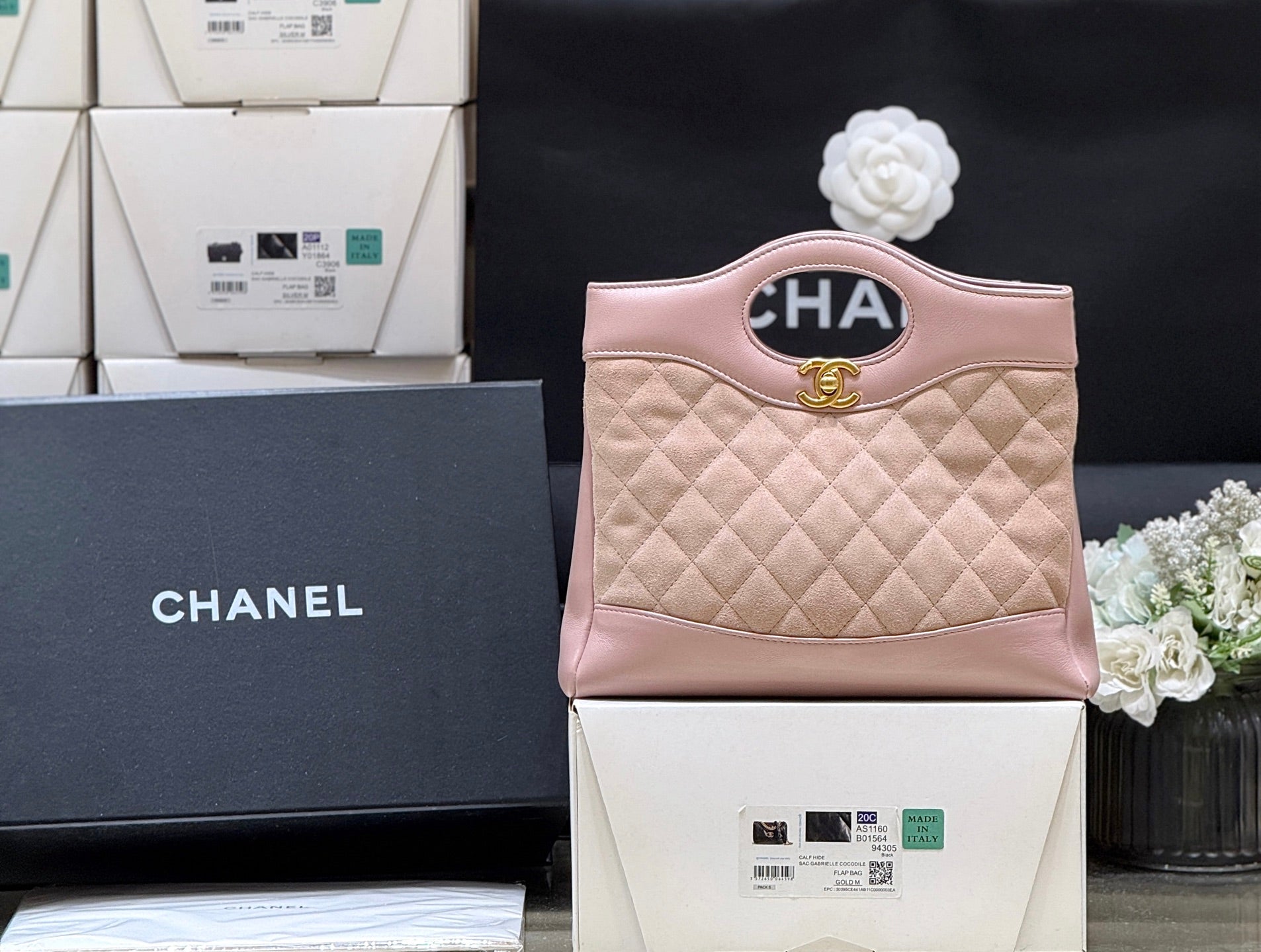 CC 25P Mini 31 Bag in Pink Lambskin and Suede