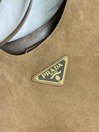 Pra Cleo 1BC181 Nubuck Bag 40cm Brown Suede 267549