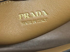 Pra 1BA418 Small Shopping Double Bag 28cm Brown Cowhide  267514