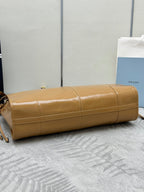 Pra Lux Soft Waxed Leather 1BA439 Extra Large 42cm Handbag Caramel 267485