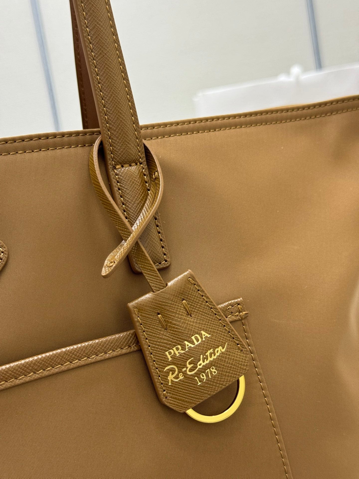 Pra Medium 1BG555 Tote Bag Brown Nylon 267451